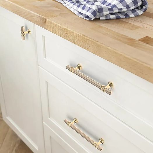 Pack of 10 Cabinet Knobs Pulls Handles, Drawer Pulls Door Handles, Furniture Cupboard Drawer Cupboard Dresser Knobs for Kitchen Dresser Drawer Bathroom,Gold  Oxidized Bright Gold