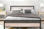 King Size Bed Frame with Wood Headboard Underbed Storage Space,Easy Assembly