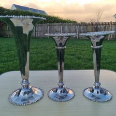 Daniel & Arter Connaught silver plated 3 vases