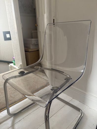 Clear plastic vanity chair