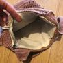 Brown knitted handbag with beads Image 2