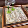 Victorian Style Tile and Wood Tray with Floral Design Afternoon Tea Wine Bar Image 4