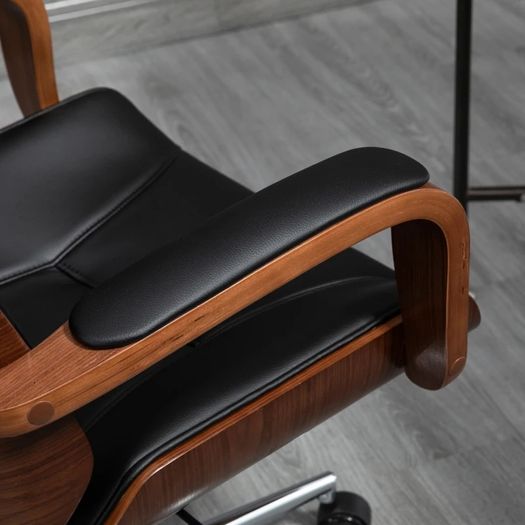 Office chair, office chair with removable headrest height adjustable and tilt function, 66x65x125cm, black