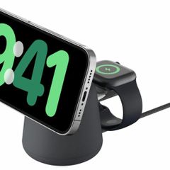 Belkin BoostCharge Pro 15W 2-in-1 Wireless Charging Dock with MagSafe | Black