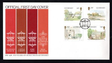 1986 Guernsey Century of Guernsey Museums Commemorative Stamps First Day Cover (FDC)