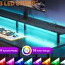 Gaming Desk with LED Lights, 120x50 cm Computer desk with Power Outlets Image 6