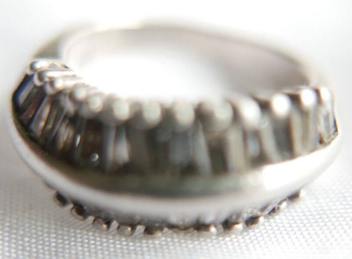 Vintage Cubic Zirconia Sterling Silver 925 Fancy Large Cluster Ring size:O 6,78g