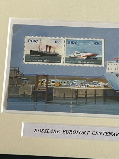 Rosslare Europort Centenary framed stamps