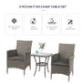 Garden Outdoor Rattan Furniture Bistro Set 3 PCs Patio Weave Companion Chair Table Set Conservatory, Light Grey (FREE SHIPPING) Image 4