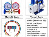 Refrigerant Vacuum Pump Kits 1.8CFM 1-4HP HVAC Refrigeration with Manifold Gauge for Household Air Conditioning