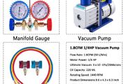 Refrigerant Vacuum Pump Kits 1.8CFM 1-4HP HVAC Refrigeration with Manifold Gauge for Household Air Conditioning