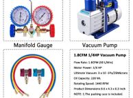 main image for ad Refrigerant Vacuum Pump Kits 1.8CFM 1-4HP HVAC Refrigeration with Manifold Gauge for Household Air Conditioning