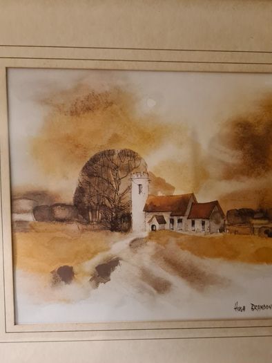 Hugh Brandon Cox "Old Church" signed print