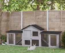 Small Animal Hutch with 2 Outdoor Runs