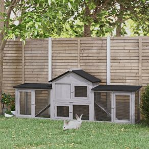 Small Animal Hutch with 2 Outdoor Runs
