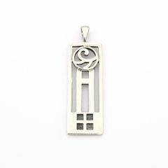 Vintage Abstract Geometric 925 Silver Pendant