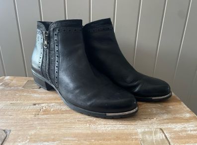 womens ankle boots Caprice black leather lined size 6