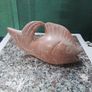 Two Stone Carved  Fish & a Stone Carved Bud Vase Image 4