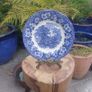 Lovely Vintage Blue and White 7.75 Inch Luncheon Plate By Enoch Wedgwood (Tunstall) Ltd, in the Lovely Cottagecore Style Woodland Pattern, Some Crazing Image 2