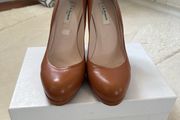 LK Bennett sledge stilettos; tan