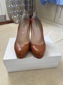 LK Bennett sledge stilettos; tan