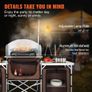 Folding Outdoor Cooking Table with Storage Carrying Bag, Aluminum Cook Station 3 Cupboard & Detachable Windscreen, Quick Set-up for Picnics, BBQ, RV Traveling, Brown Image 4