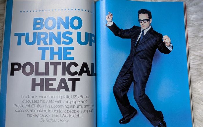 George Magazine April 2000 U2 Bono cover Save the World Awards -John F Kennedy Jr