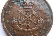 One Penny 1857 token Bank of Upper Canada