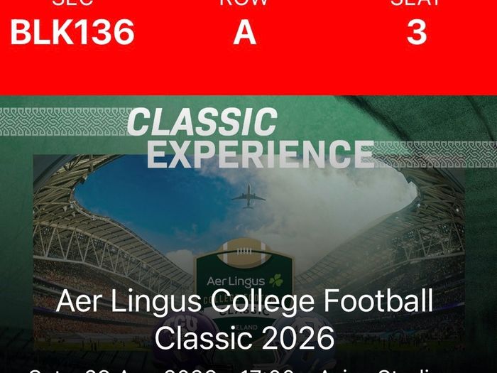 Aer Lingus Football 29 Aug  FRONT ROW