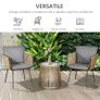 3 PCS Webbed Wicker Rattan Patio Furniture Conversation Bistro Set 2 Chairs 1 Coffee Table w/ Metal Legs for Garden, Backyard, Deck Image 5
