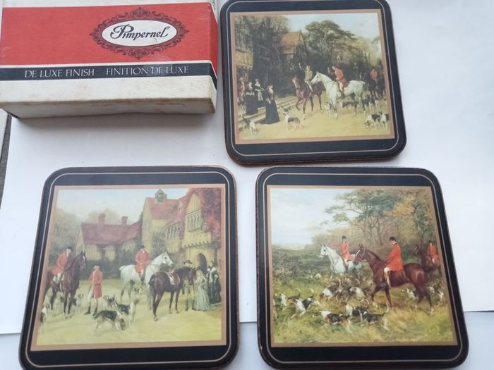 Pimpernel 6 Cork Backed Classic Hunt Coasters