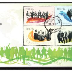 2006 Ireland Monaco-Phil '06 on Musicians Stamp Miniature Sheet (MS62) Fine Used with Dublin Cancel