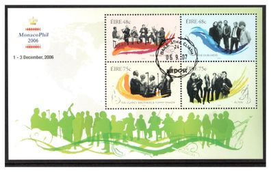 2006 Ireland Monaco-Phil '06 on Musicians Stamp Miniature Sheet (MS62) Fine Used with Dublin Cancel