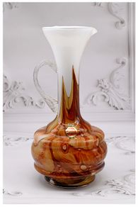 Italian Opaline Florence Glass Vase by Vetreria Barbieri, 1970s