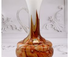 Italian Opaline Florence Glass Vase by Vetreria Barbieri, 1970s