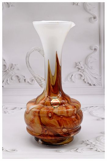 Italian Opaline Florence Glass Vase by Vetreria Barbieri, 1970s