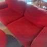 Red sofa and footstool Image 2