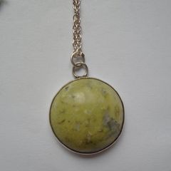 Connemara marble pendant, Jewellery. Silver jewellery. Vintage jewellery