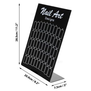 Nail Color Chart Gel Polish Tips Book Showing Display Stand Card - BLACK