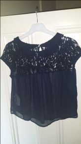 Abercrombie&Fitch black lace short blouse size S UK10 EUR38 Postage included
