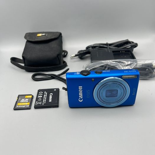 Canon IXUS 132 16MP Digital Camera Blue - Full Kit
