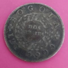 Colombia 1849 2 Reales 90% Silver Coin