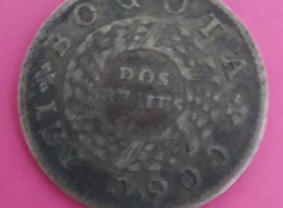 Colombia 1849 2 Reales 90% Silver Coin