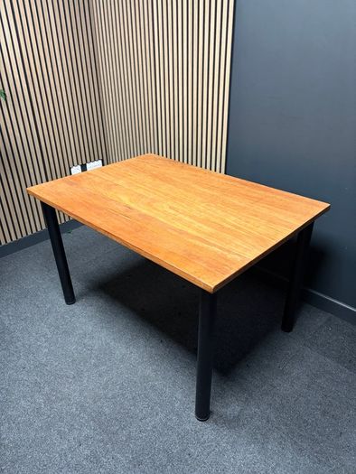 Large Solid Wood Table, Black Legs