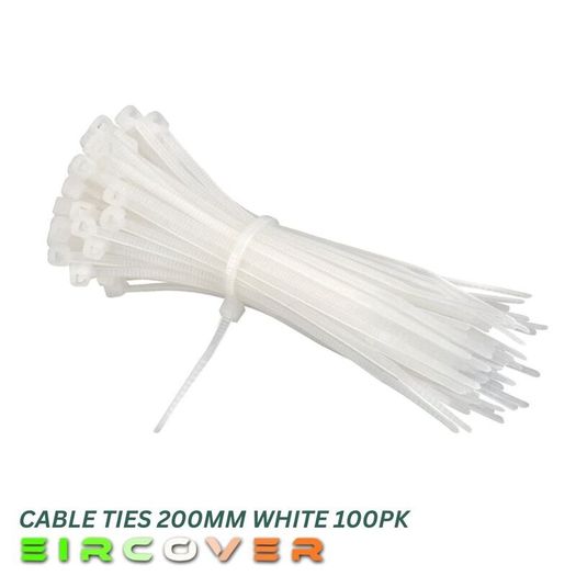 Heavy Duty White Cable Ties 450mm  White 100pk