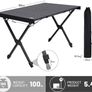 Folding Camping Table Fold up Height Adjustable Garden Table, 108x71cm Portable Roll up Picnic Table Support 100kg Aluminum 4ft Desk for Outdoor BBQ Caravan Dining Backyard(Black) Image 2
