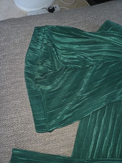 Zara green plisse palazzo pants uk10