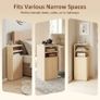 Set of 2 Slim Bedside Table with Open Cubbies and Cupboard Image 6