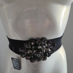 New with tags. 68cm Black Jewelled Elasticated Belt.
