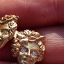 A Stunning pair of Mid Nineteenth Century Gilt Silver Cufflinks with Diamond Eyes Image 7
